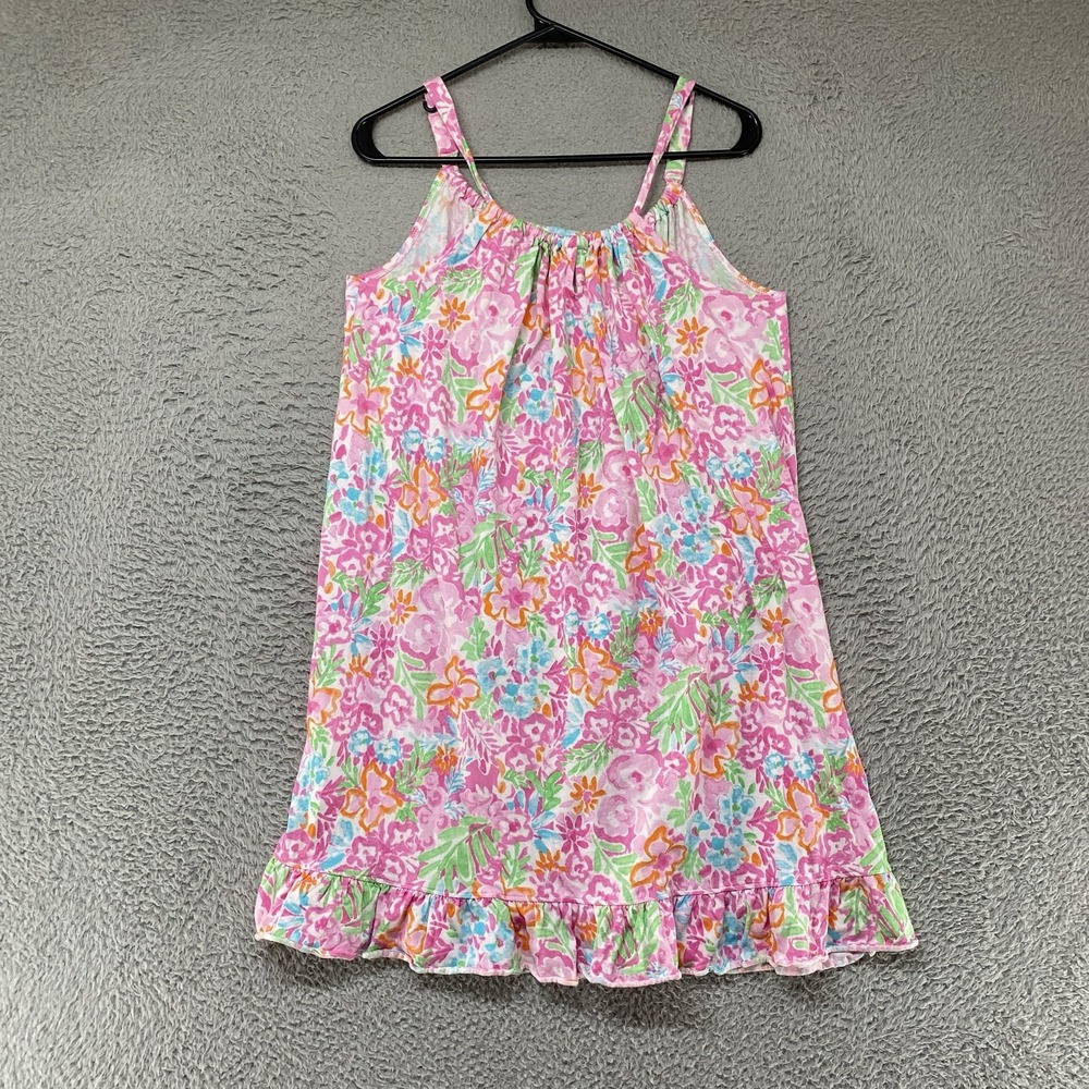 Lauren Ralph Lauren Nightgown Womens Large Pink Floral Ruffle Chemise Sleepwear